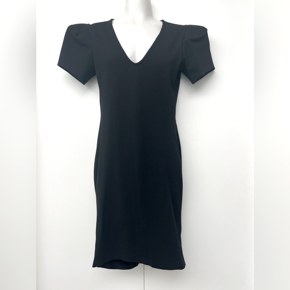 PARKER | Designer Black Bodycon Puff Sleeve dress - Picture 5 of 7